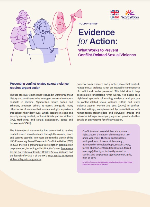 What Works to prevent Conflict Related Sexual Violence (CRSV 