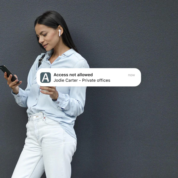 women looking at phone not allowed notification