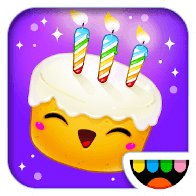 This is the app icon for the Toca Birthday Party app