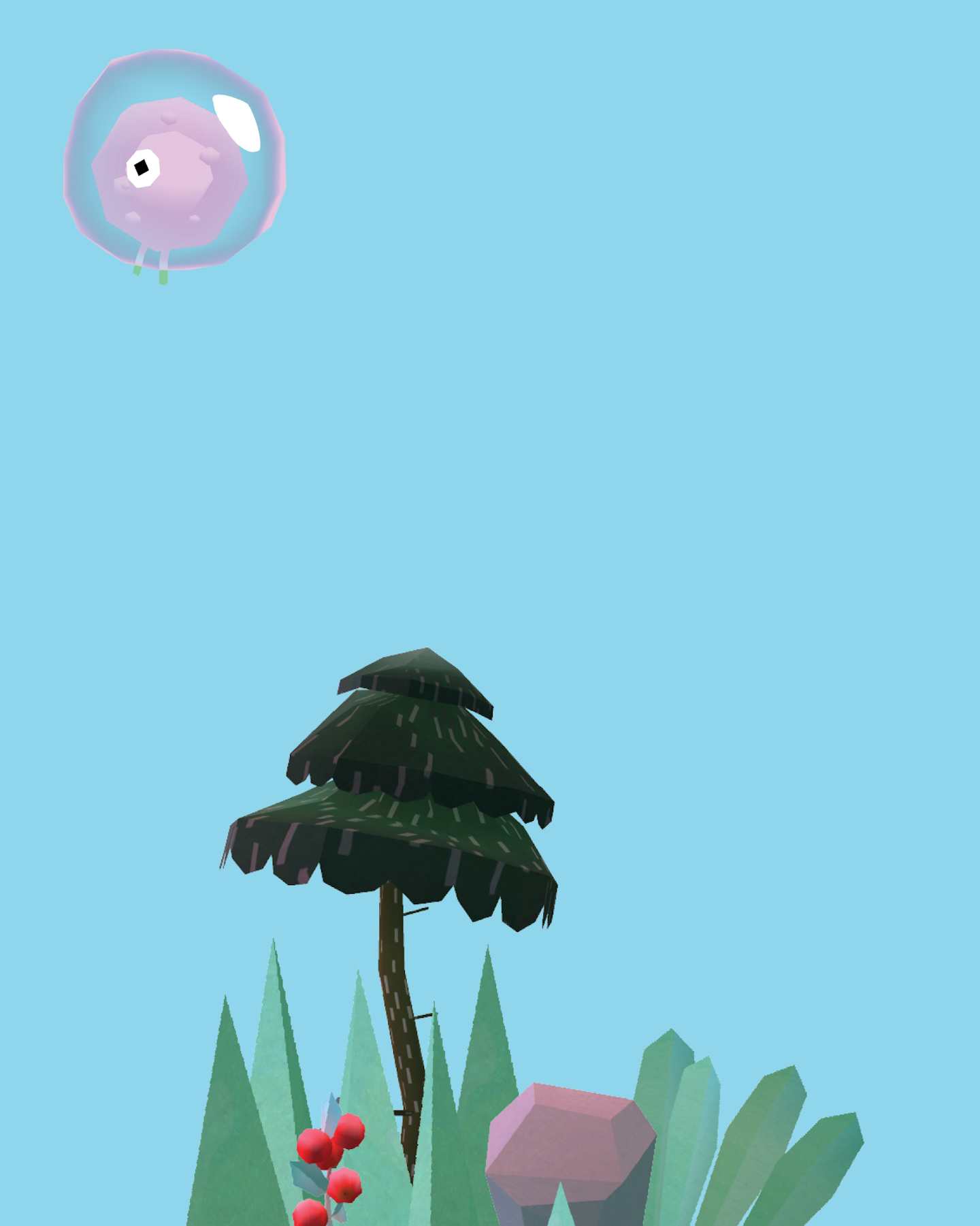 This is a background image with one of the elements from Toca Lab: Elements and some of the woodland from Toca Nature