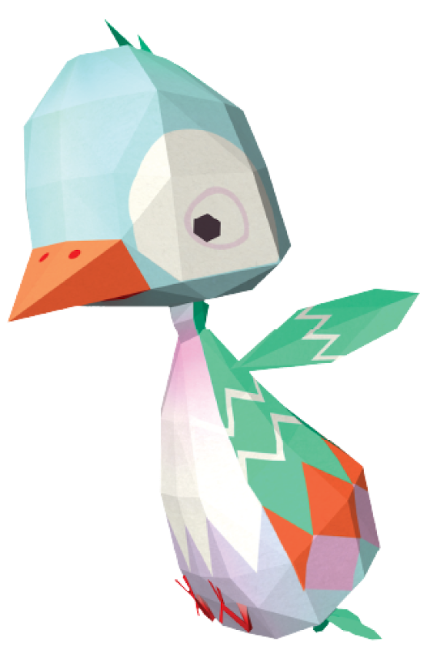 This is a poly shaped bird asset