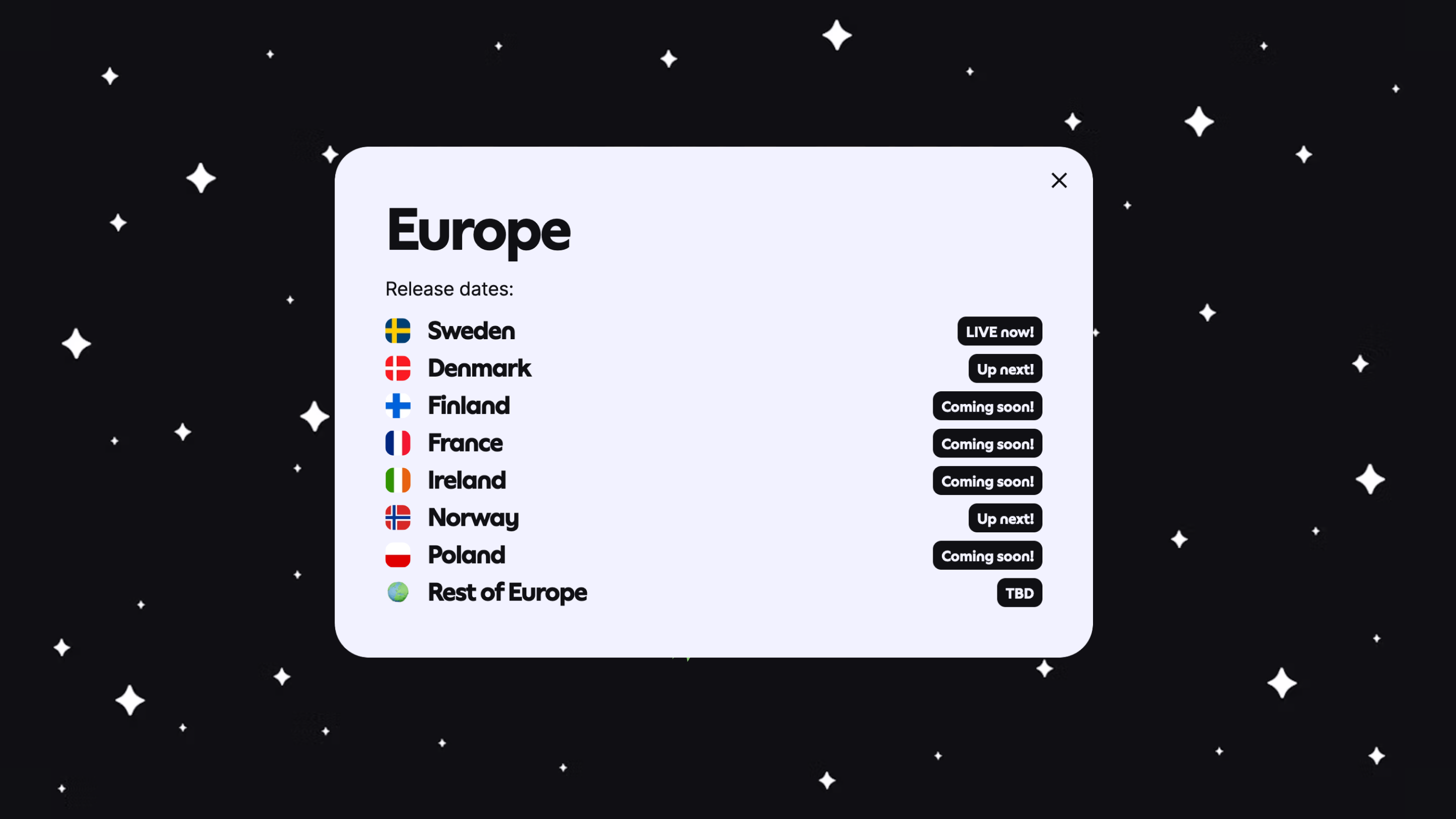 This is an image of the Europe countries from the globe feature on tocabocadays.com