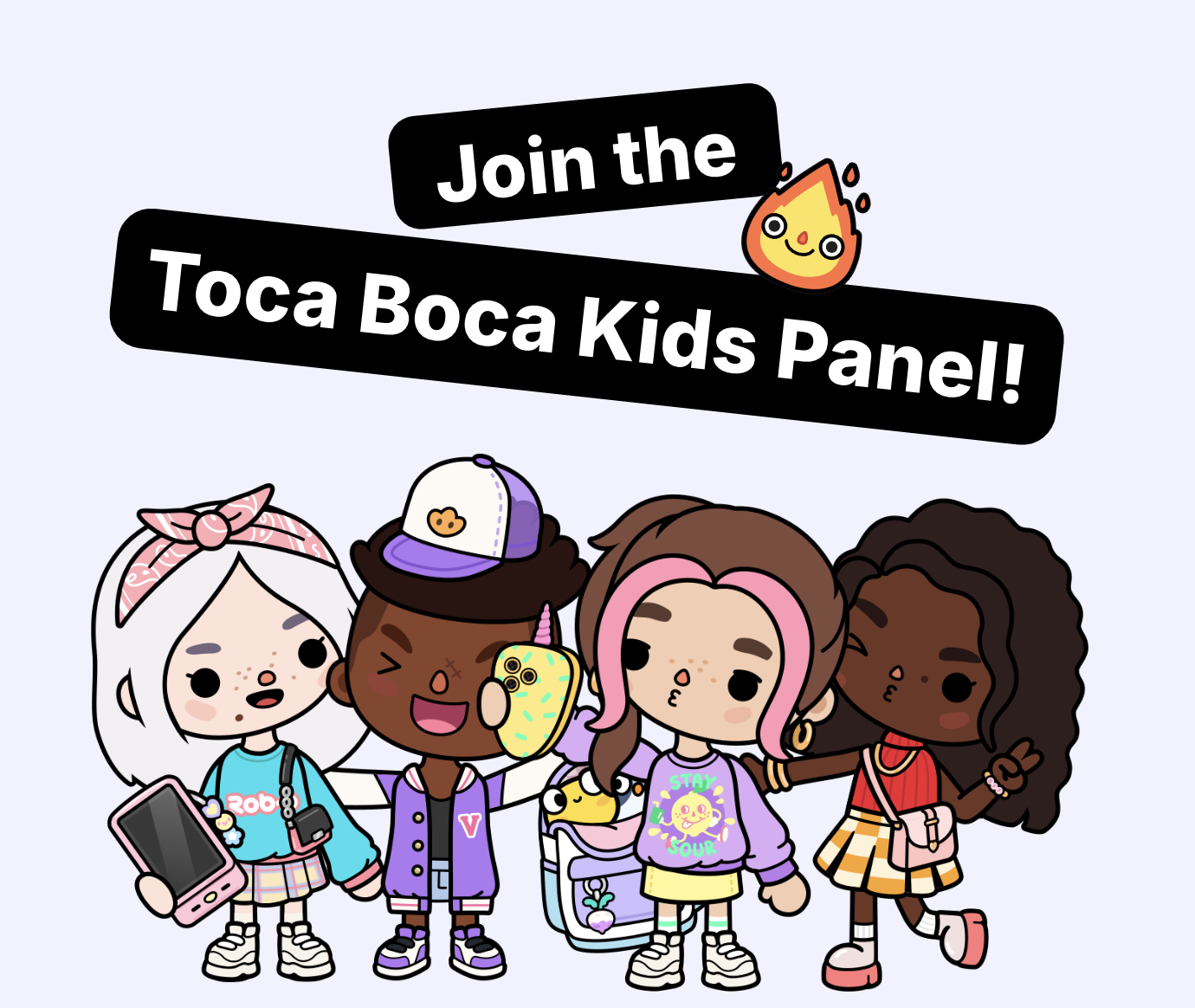 This is an image of characters from Toca Boca World with "Join the Kids Panel" above on a banner