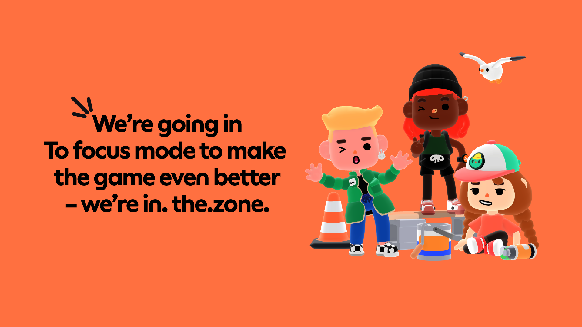This is an image of Toca Boca Days characters with a quote advising that "we're going into focus mode"