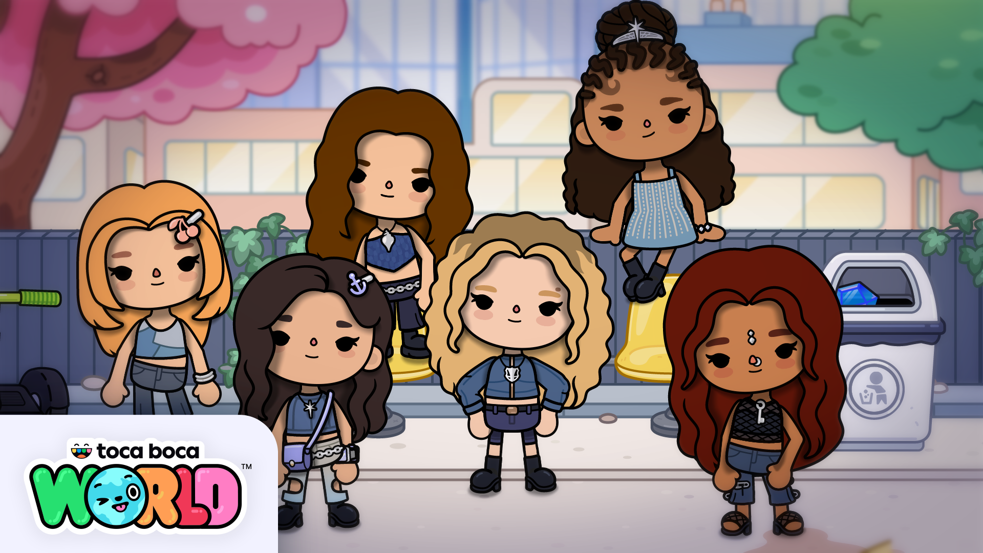 This is a thumbnail from the announcement video for the Toca Boca x KATSEYE collab