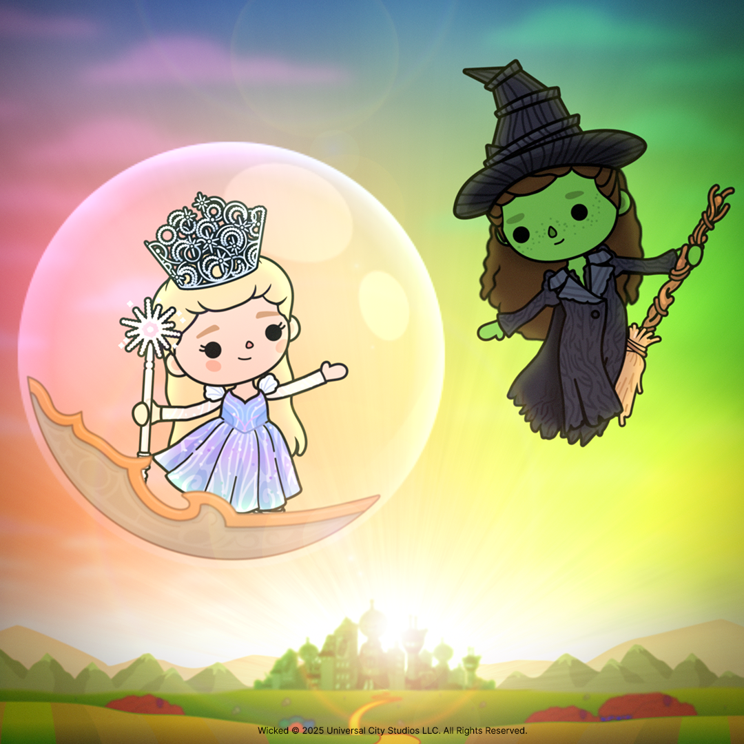This is 1:1 key art from the Toca Boca x Wicked collab