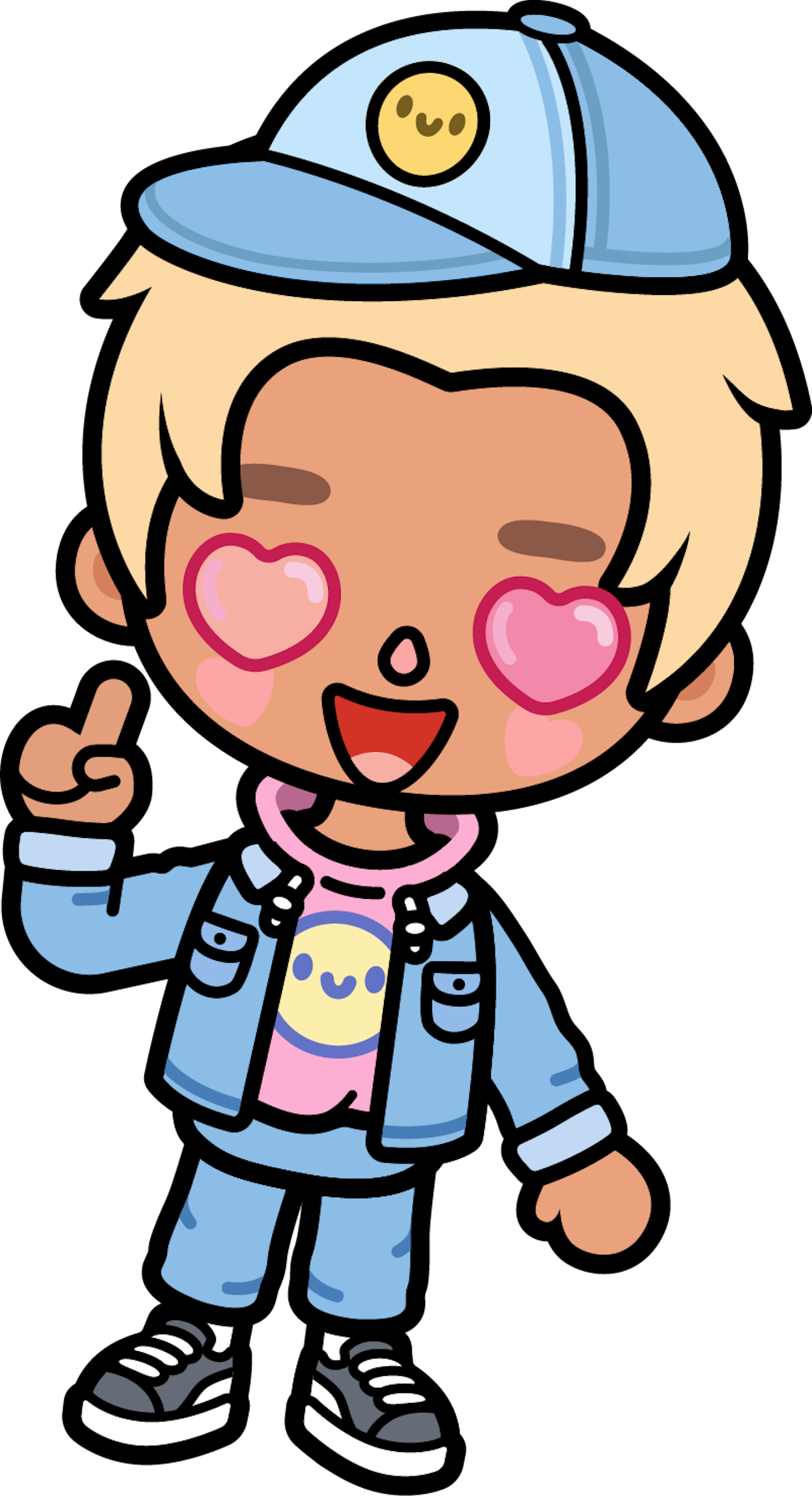 boy with hearts for eyes