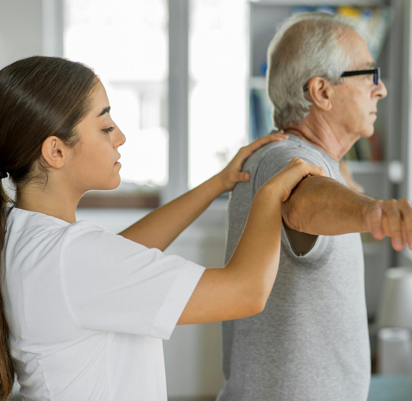 man undergoing a balance test