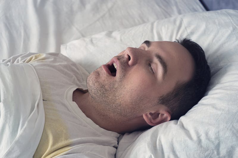 man snoring