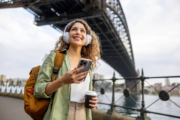 Woman with Head Phones