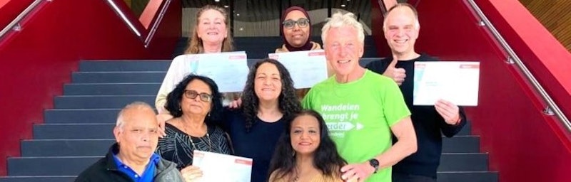 ontvangst certificaat opleiding 'Begeleider wandelsport niveau 1'
