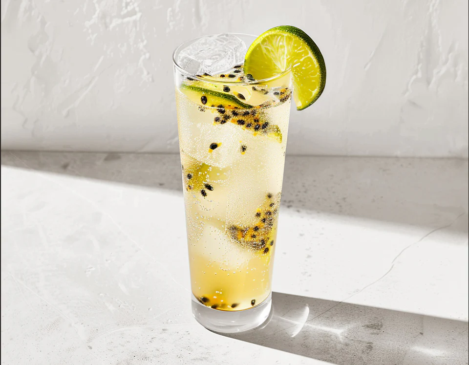 Mocktail z marakują i limonką - zdjęcie
