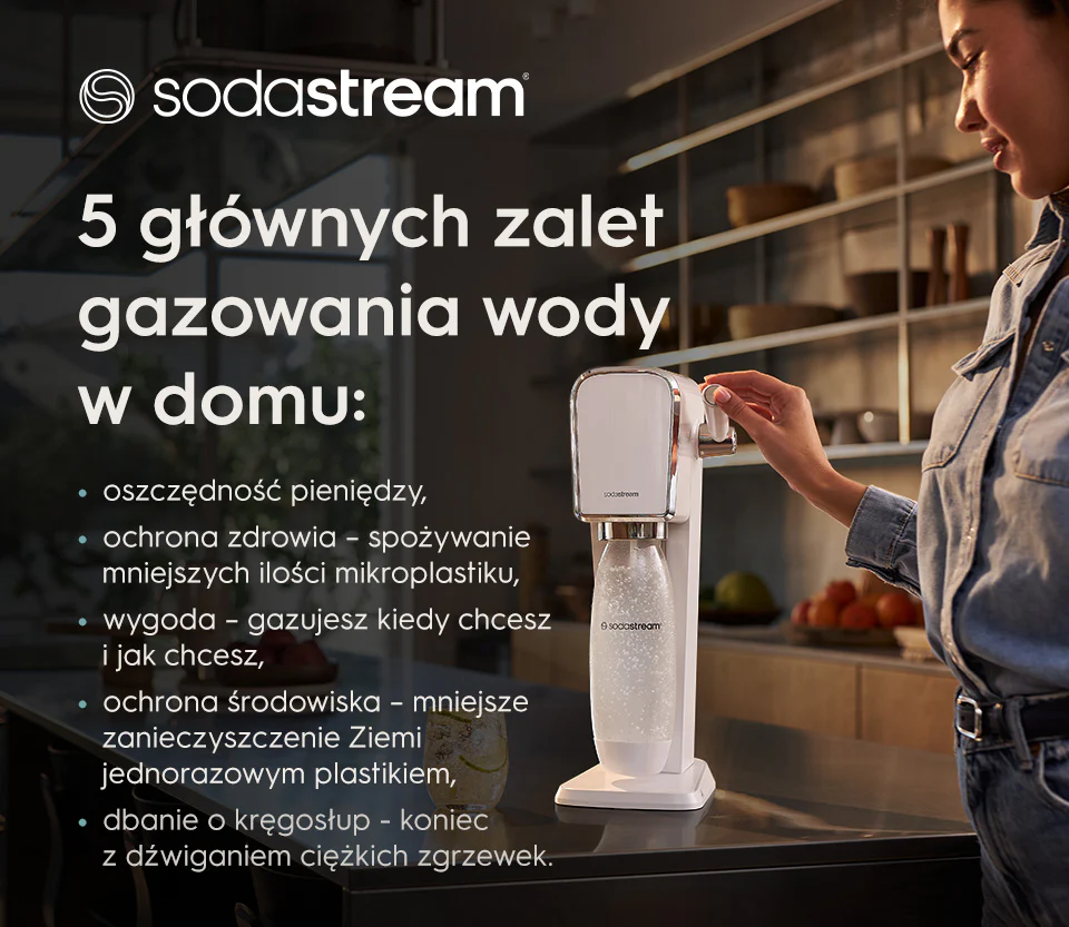 5 głównych zalet gazowania wody w domu - infografika.