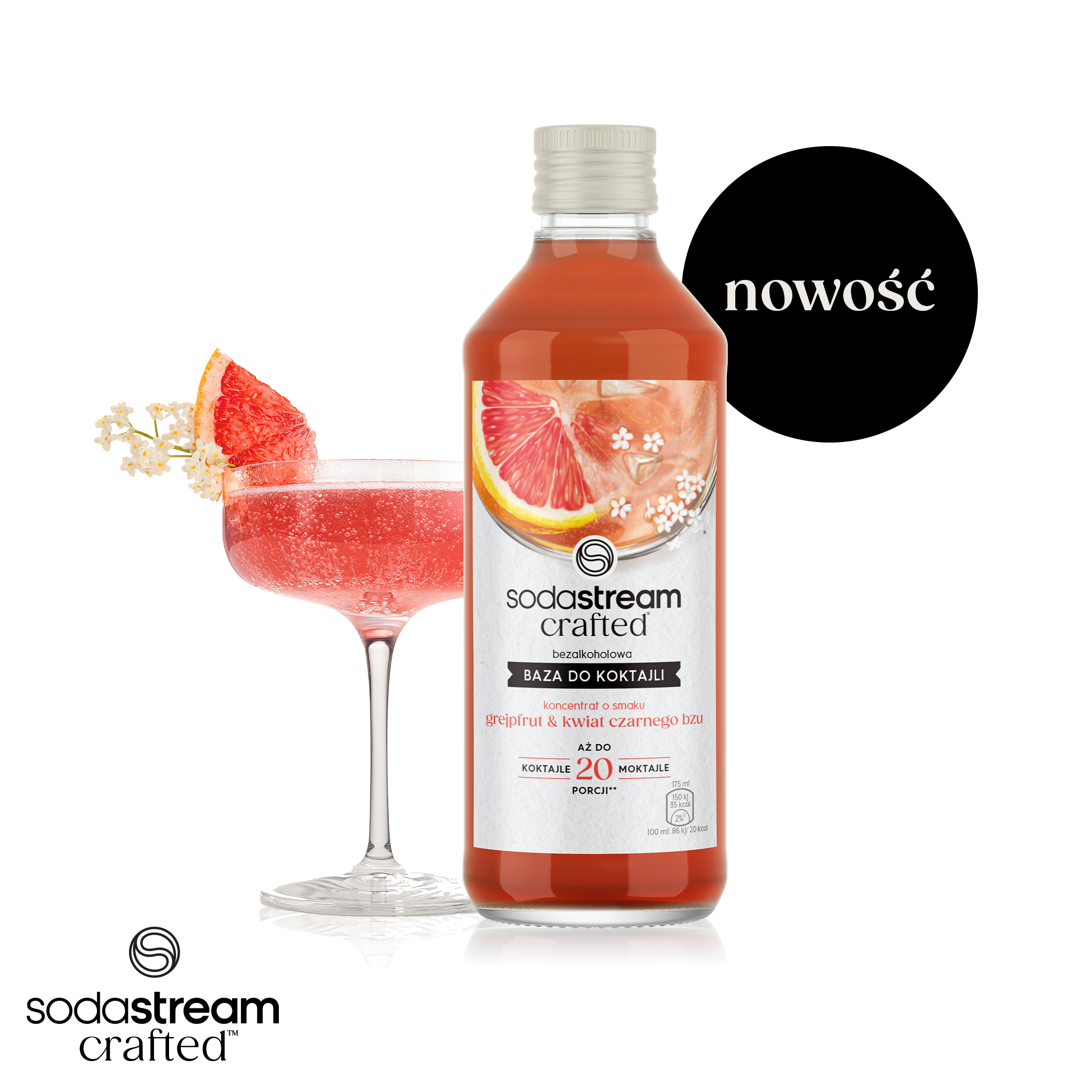 Baza Crafted Grejpfrut & Kwiat Czarnego Bzu 330 ml