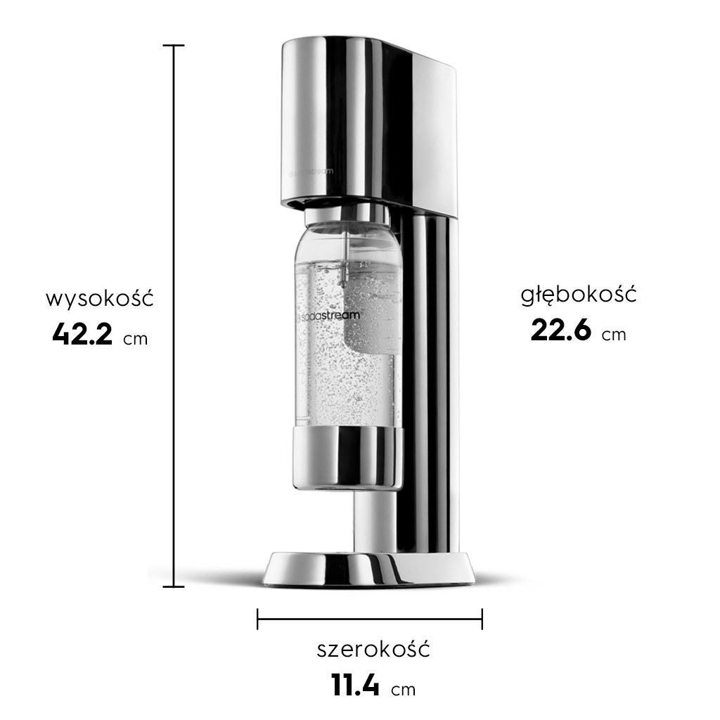 Rozmiar i wymiary saturatora SodaStream Ensō