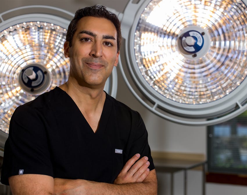 Doctor looking into camera