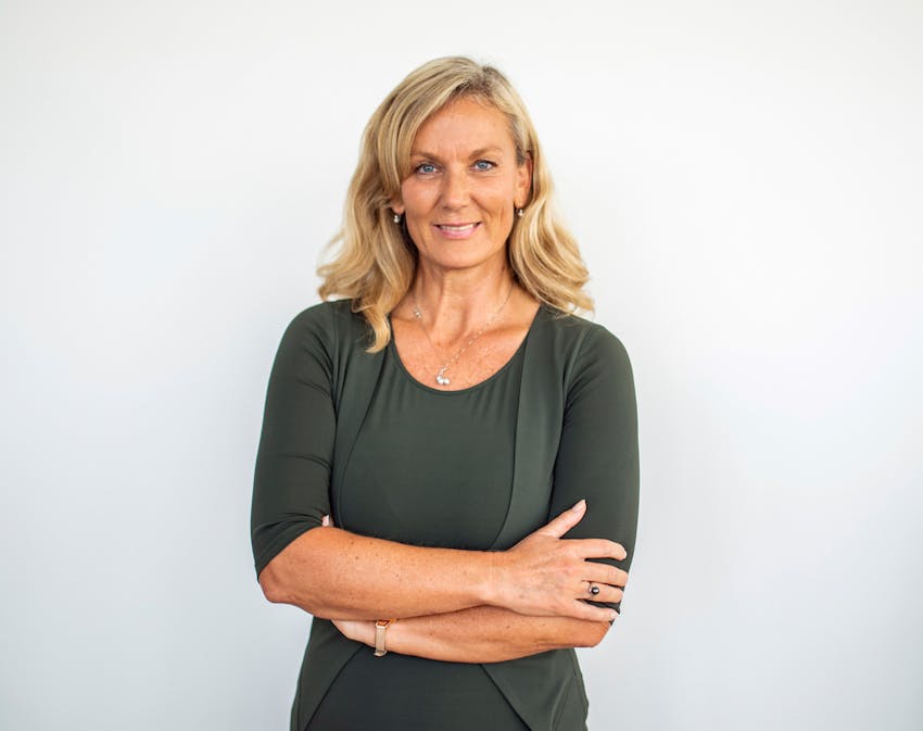 Woman smiling at camera