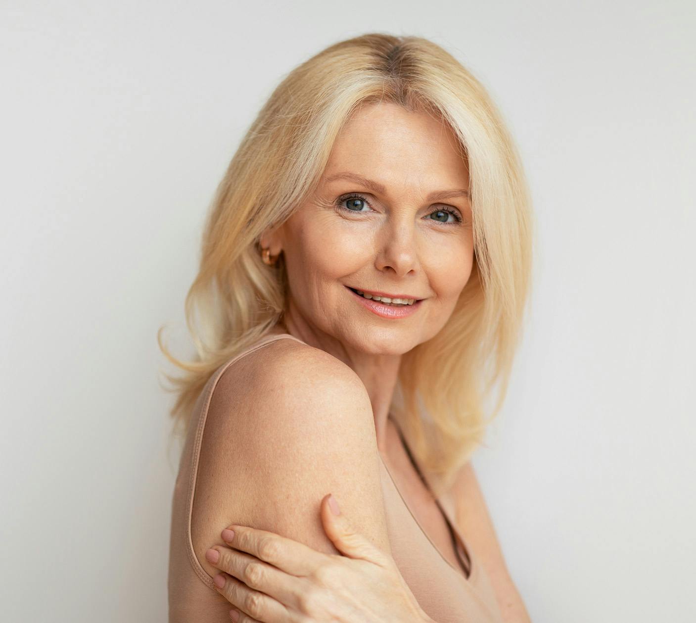 Woman looking into camera