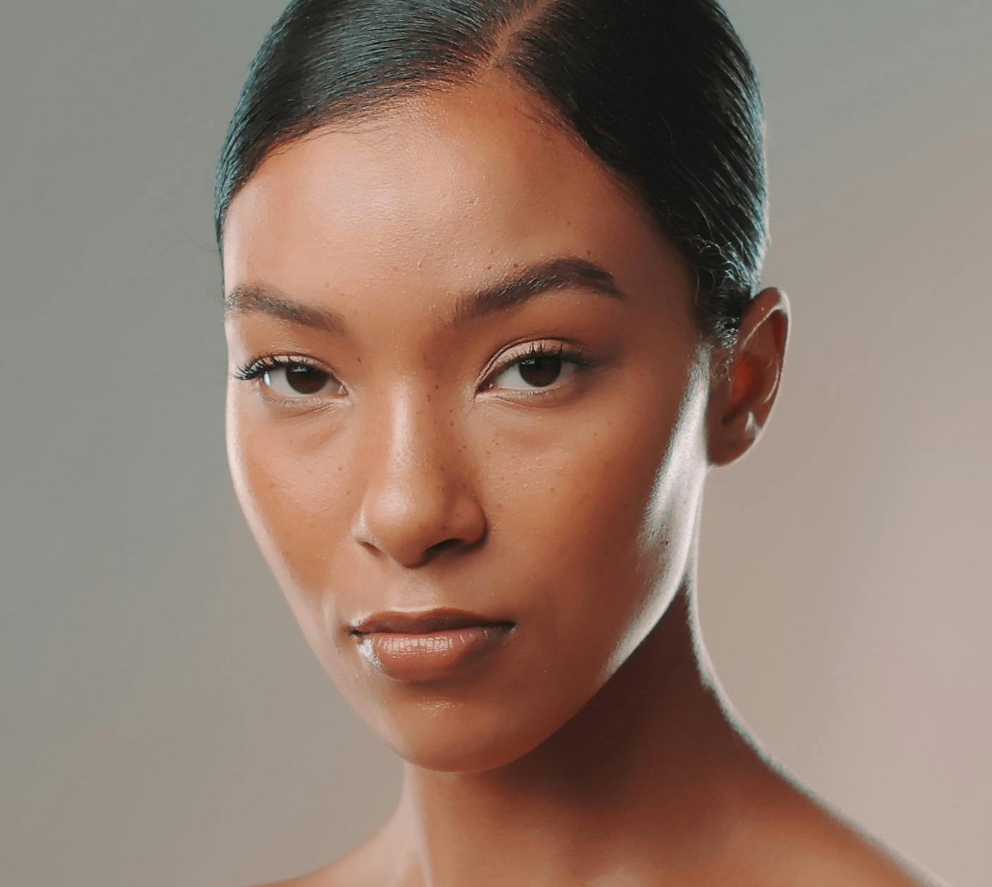 Woman looking into camera