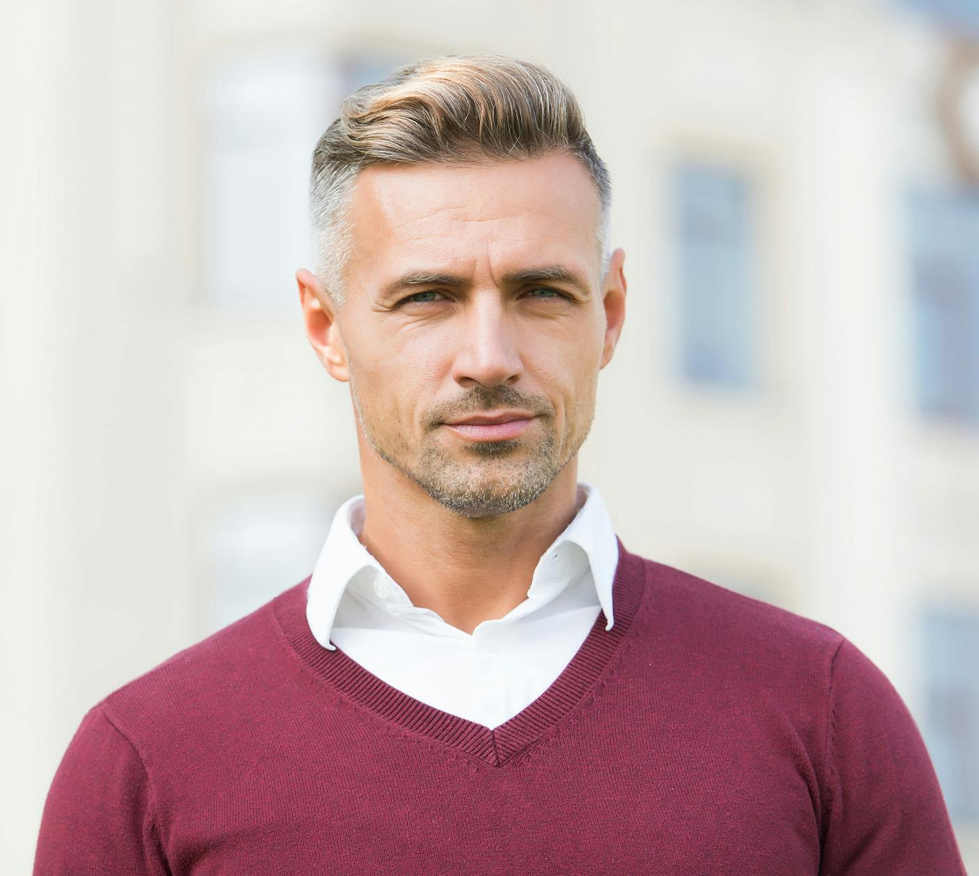 Man standing in front of building