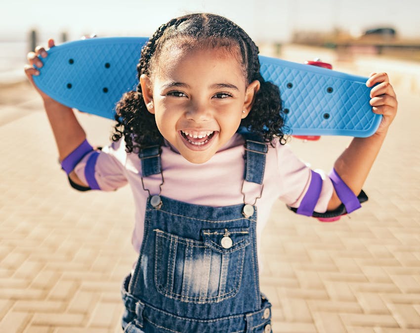 Girl with a skateboard