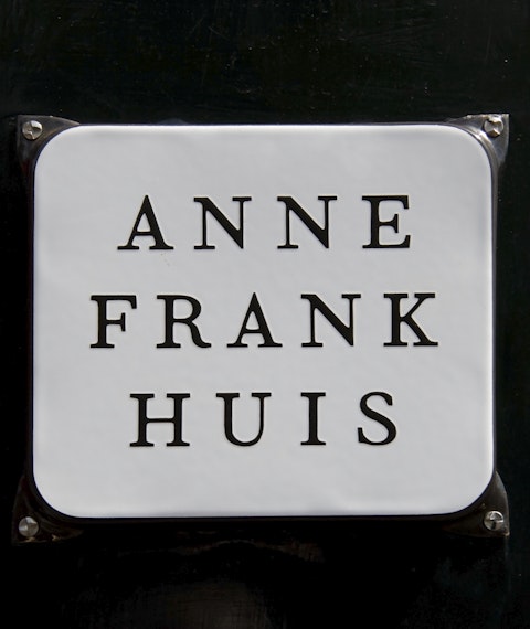 The sign for Anne Frank's house
