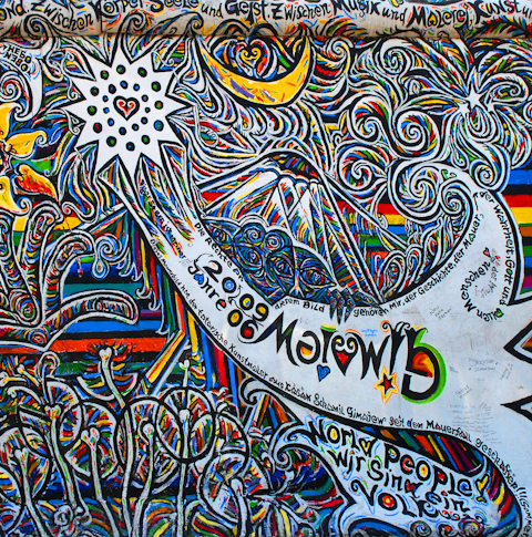 Image of former Berlin Wall, which now forms part of East Side Gallery