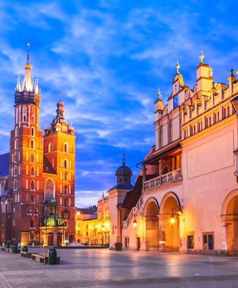 View of Main Square in Krakow, Poland