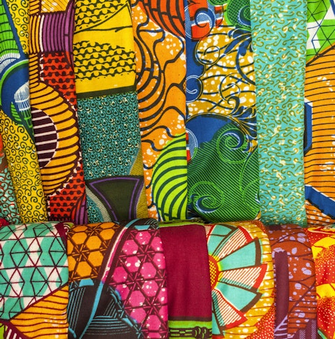 Colourful African-influenced fabrics seen in Paris markets