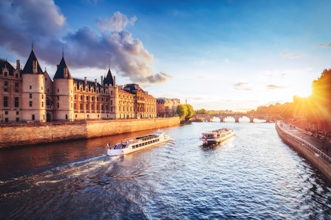 Sunset view of the River Seine, Paris