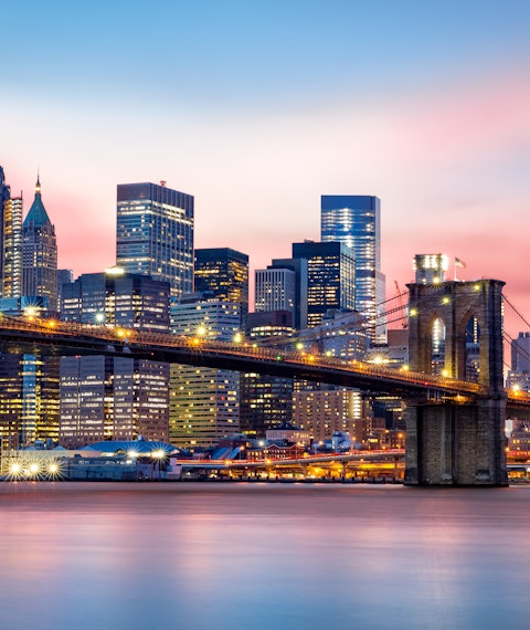 Dusk view overlooking Manhattan