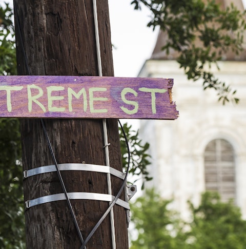 Hand painted street sign in Treme district of New Orleans
