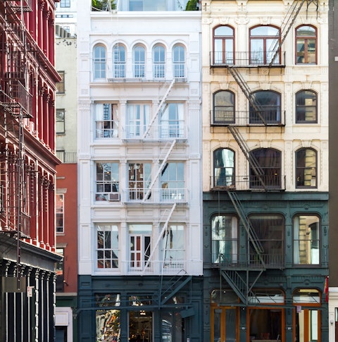 Typical Manhattan apartment buildings with iron work
