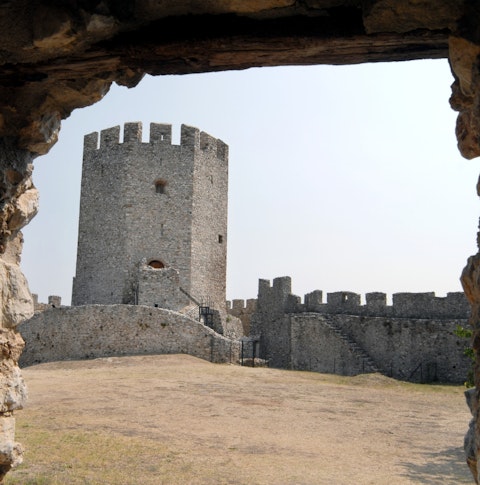 View of Byzantine Castle of Platamon in Northern Greece