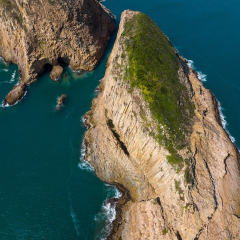 Aerial shot of Hong Kong UNESCO Global Geopark island