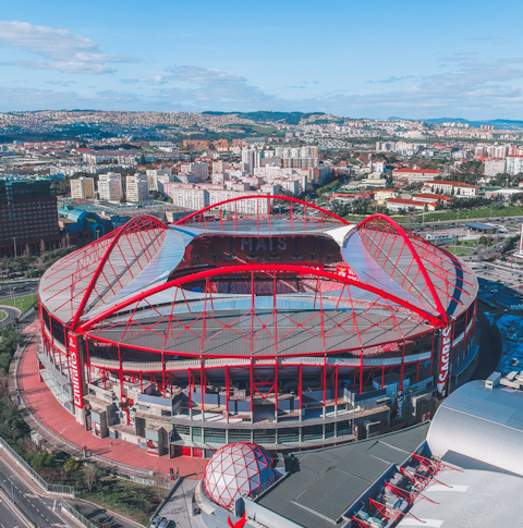 Bird eye view of Benfica Stadium in Lisbon