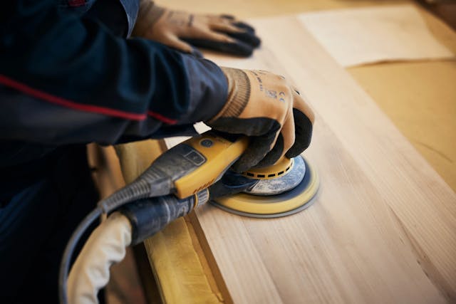 orbital sanding of wood
