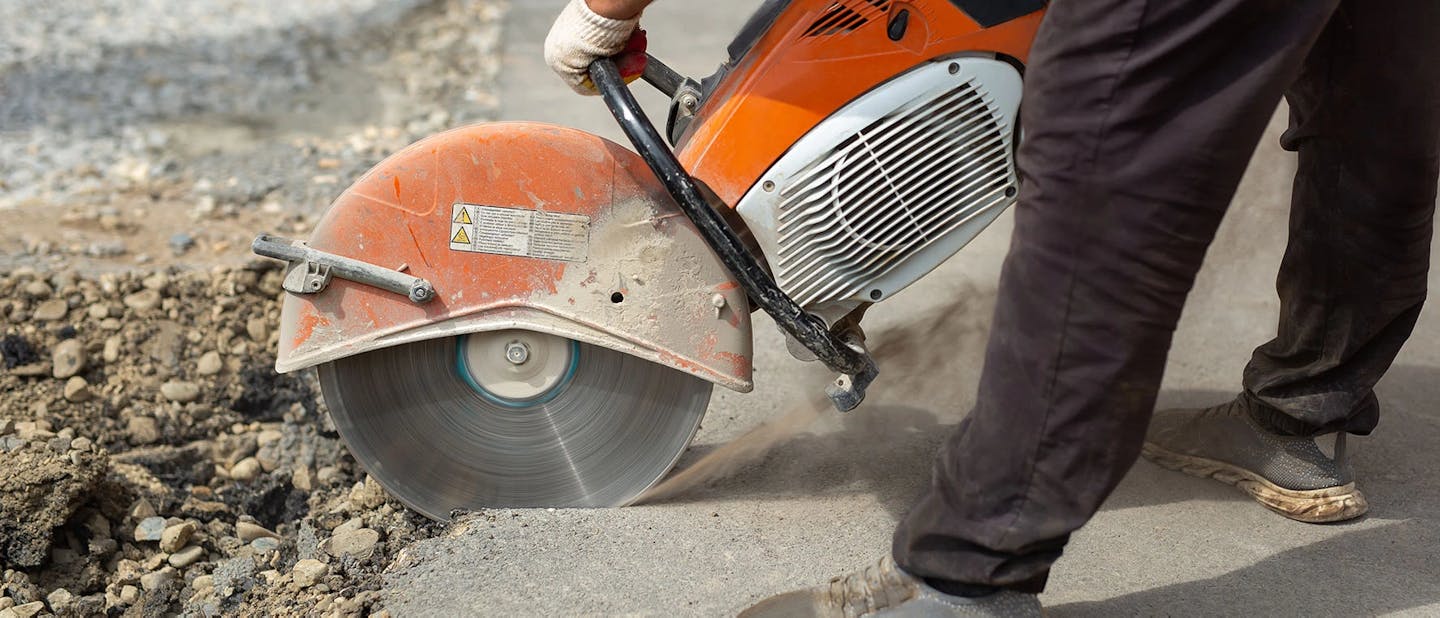 cutting asphalt