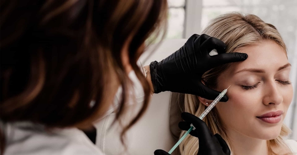 Doctor giving dermal injection