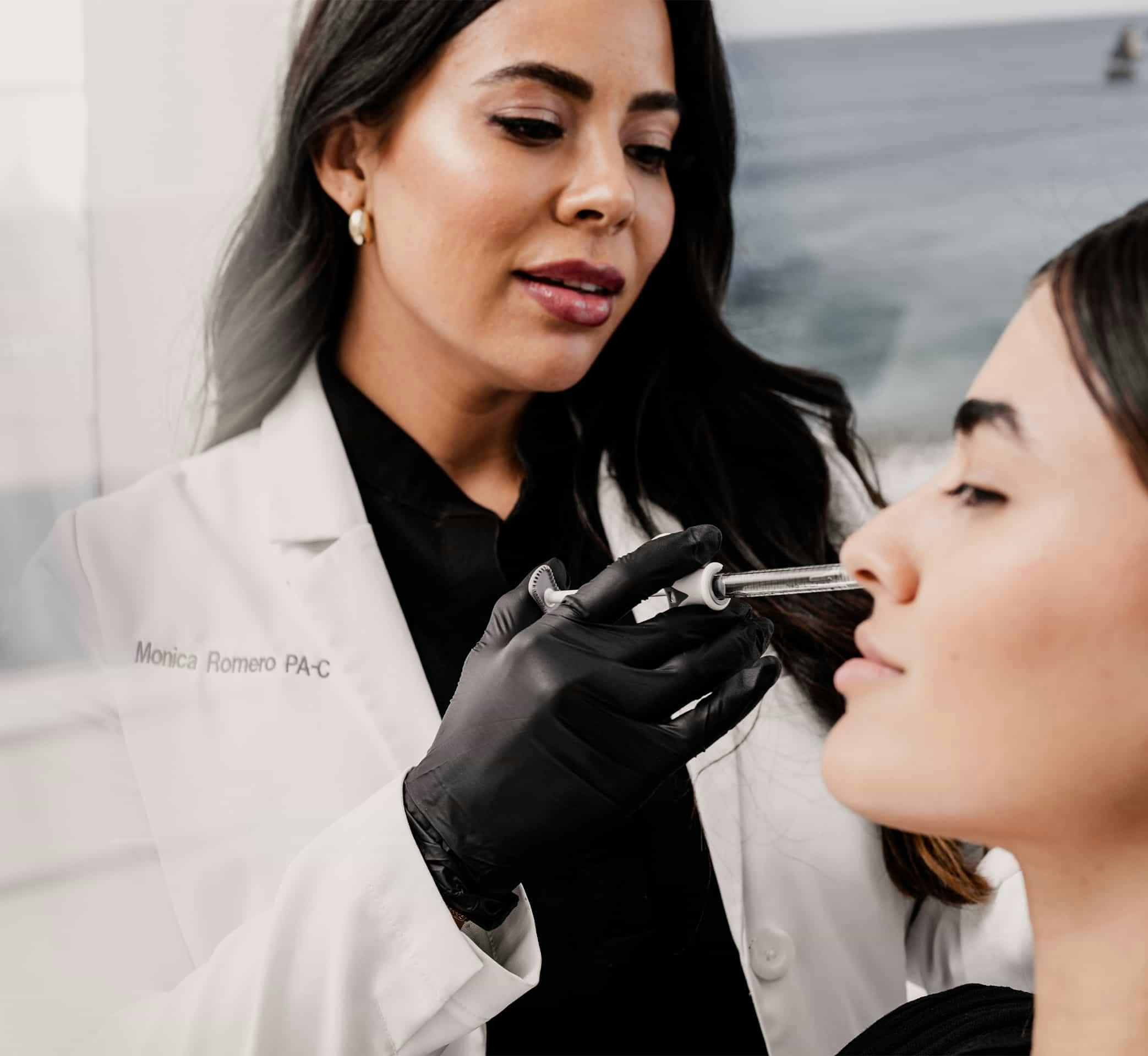 Doctor giving dermal injection