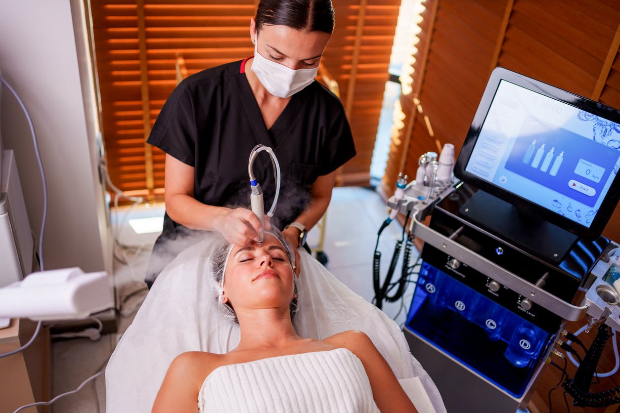 woman getting a laser treatment
