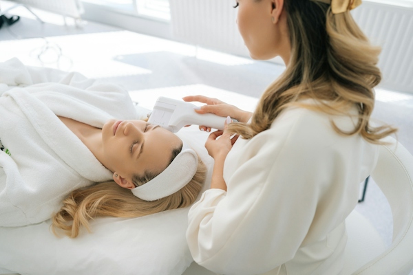 woman getting a facial