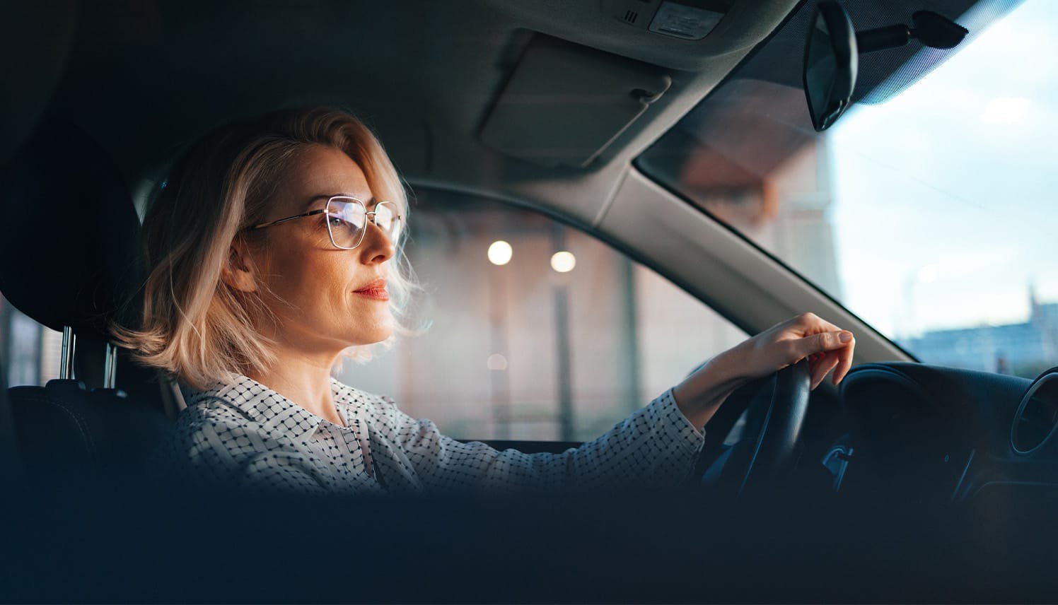 woman in a car