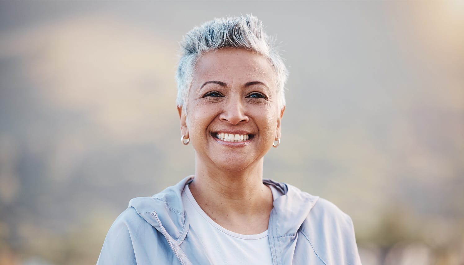 older woman smiling