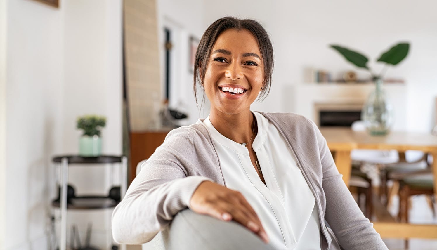 woman smiling