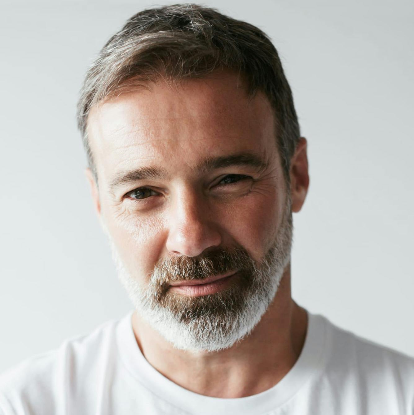 Man with a gray beard