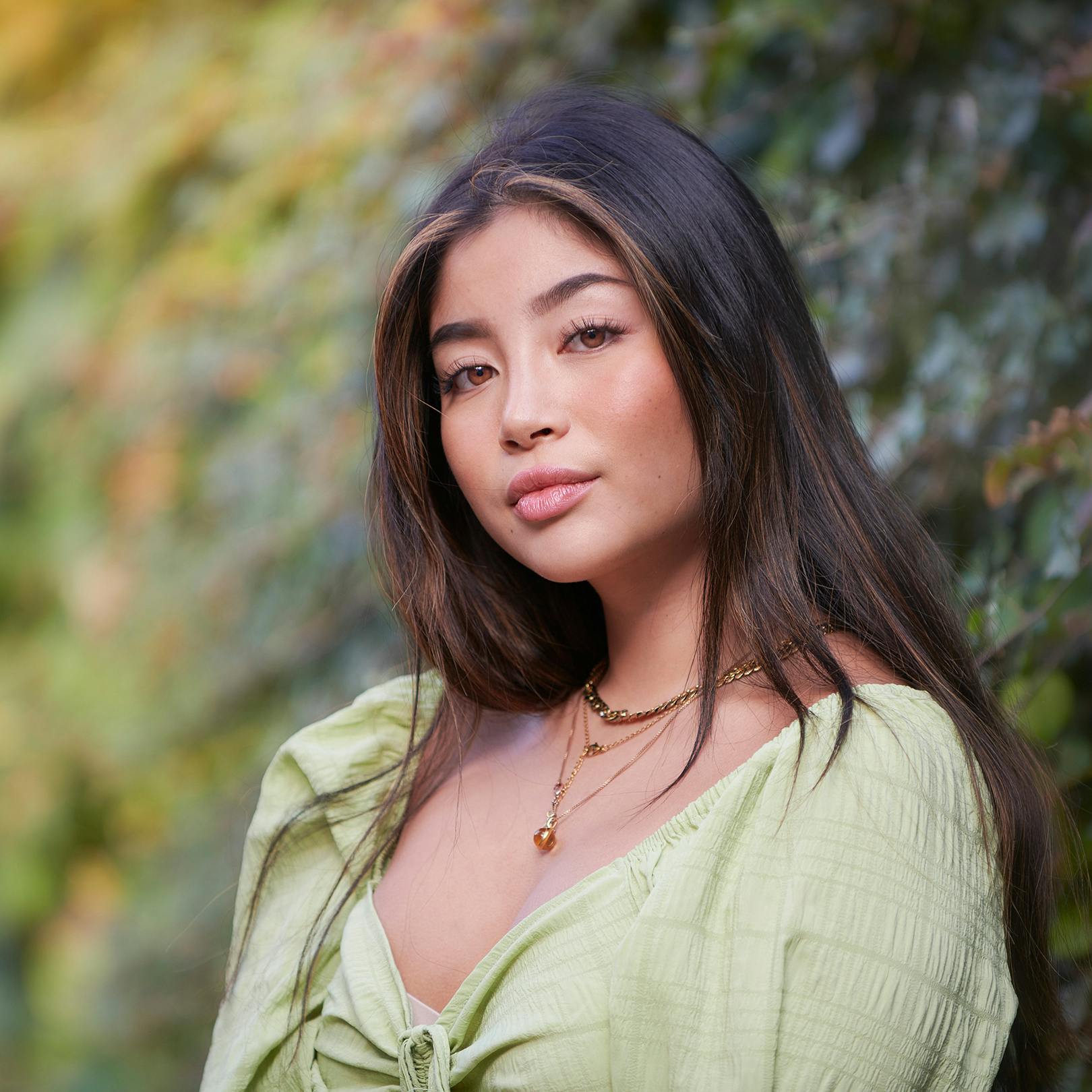 model posing for camera