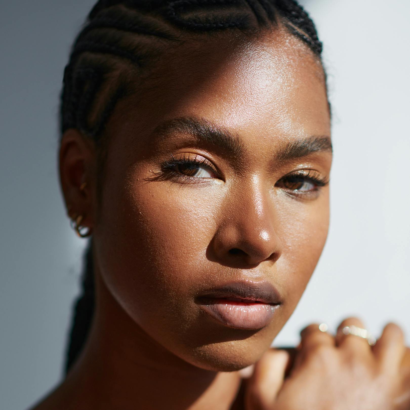 lady looking at camera while sun hits her face