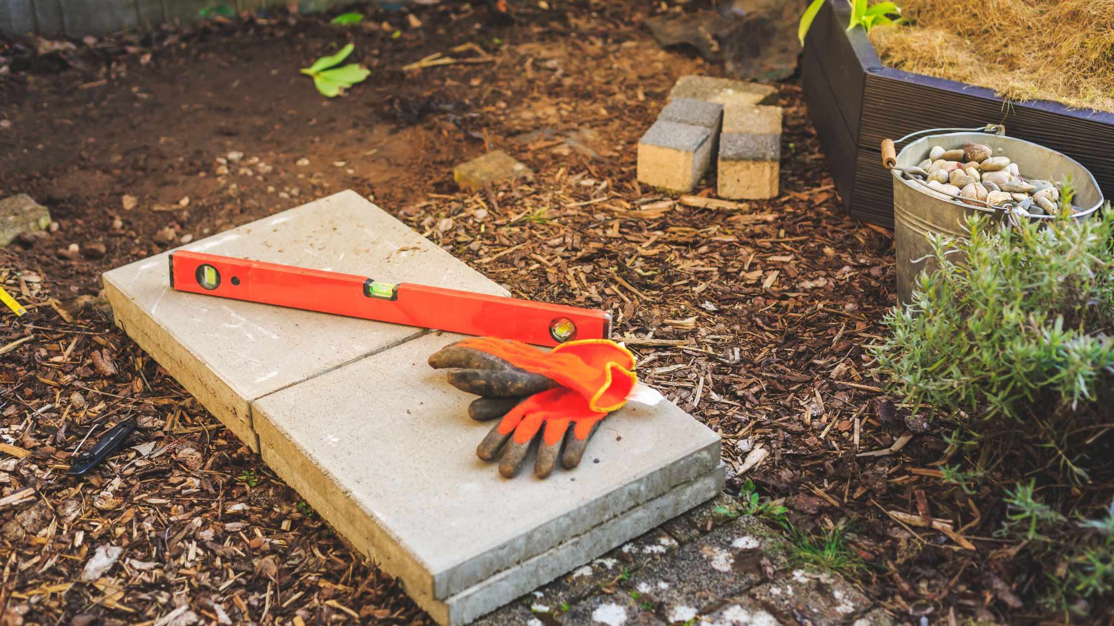 Gartenplatten Verlegen Material