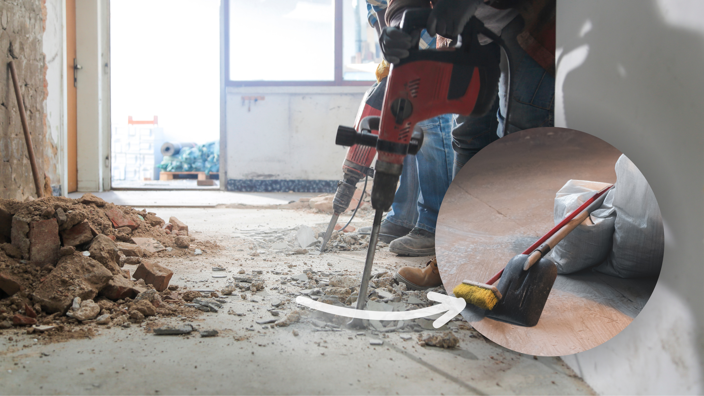 baureinigung, baustelle, sauberkeit, abfall, entsorgung, kehren, schmutz, putzen, reinigungsmittel, staub, boden, fenster, oberflächen, werkzeuge, hygiene, abdecken, schutz, abwischen, gründlich, aufräumen, ordnung